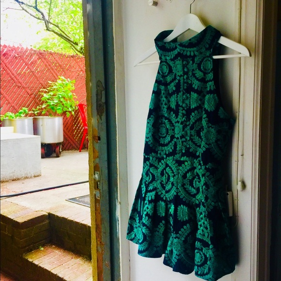 Green brocade romper - Picture 2 of 4